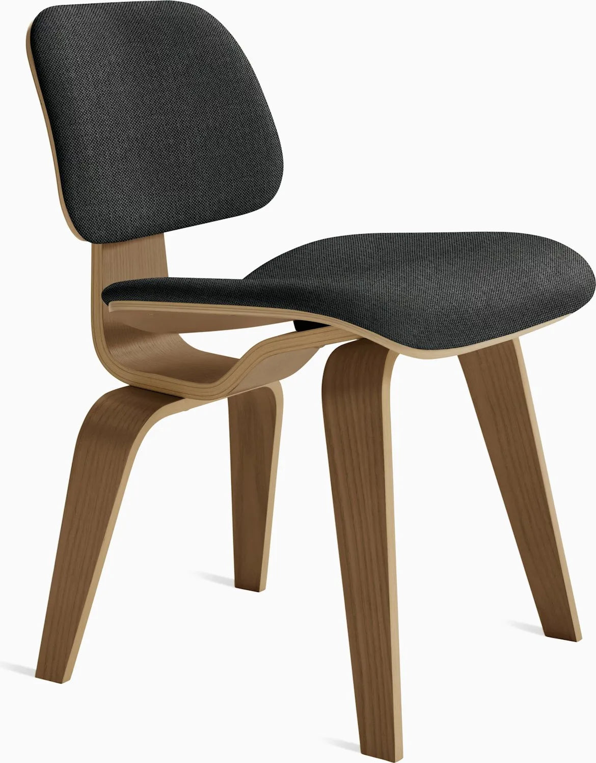 Eames Molded Plywood Dining Chair Wood Base (DCW), Upholstered
