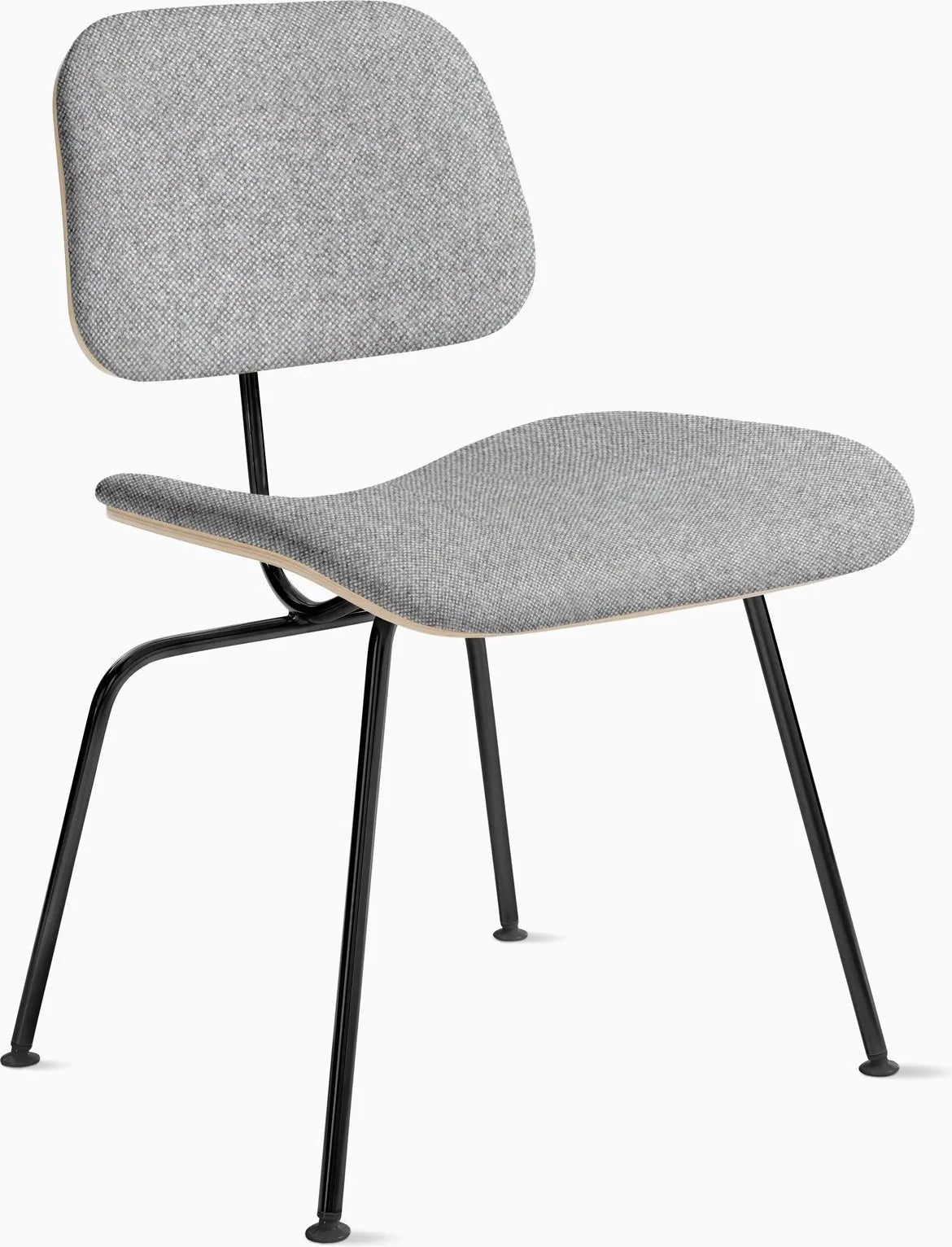 Eames Molded Plywood Dining Chair Metal Base (DCM), Upholstered