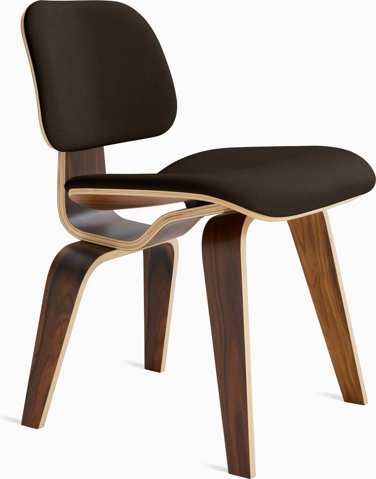 Eames Molded Plywood Dining Chair Wood Base (DCW), Upholstered