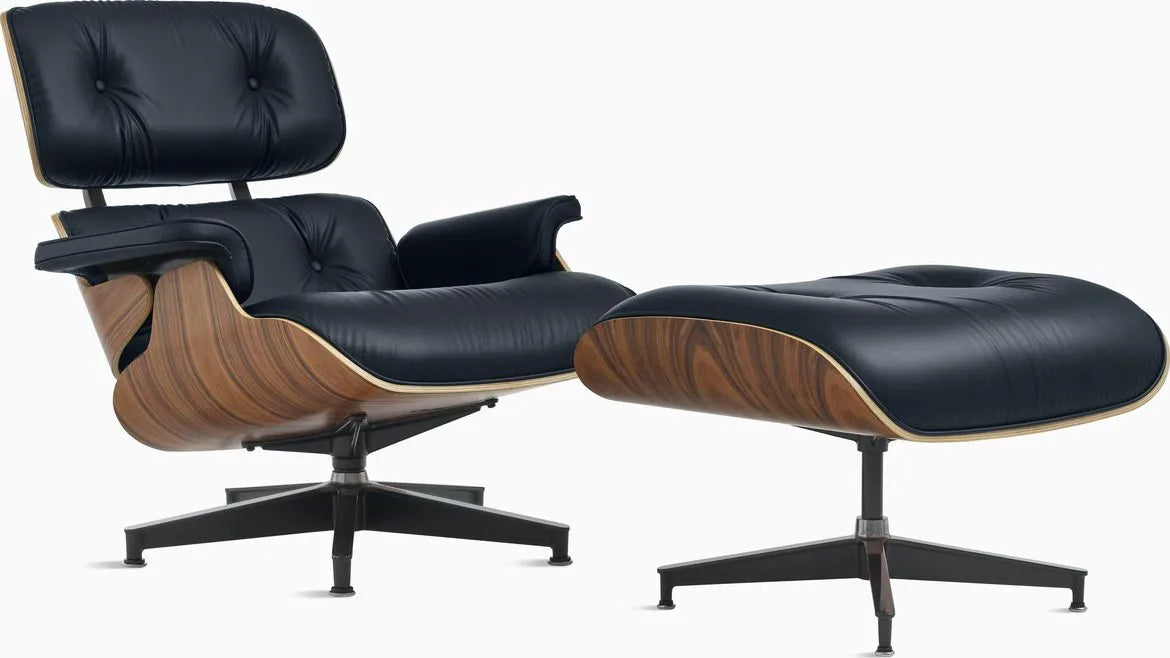 Eames Lounge Chair and Ottoman, Vegan Leather