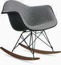 Eames Upholstered Molded Plastic Armchair, Rocker Base