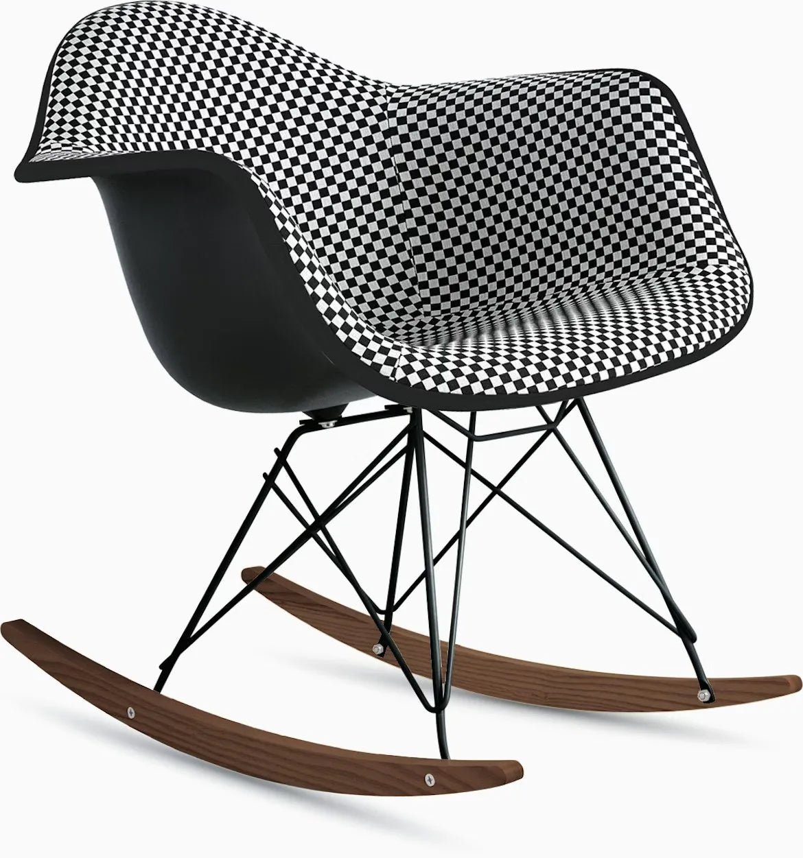 Eames Upholstered Molded Plastic Armchair, Rocker Base