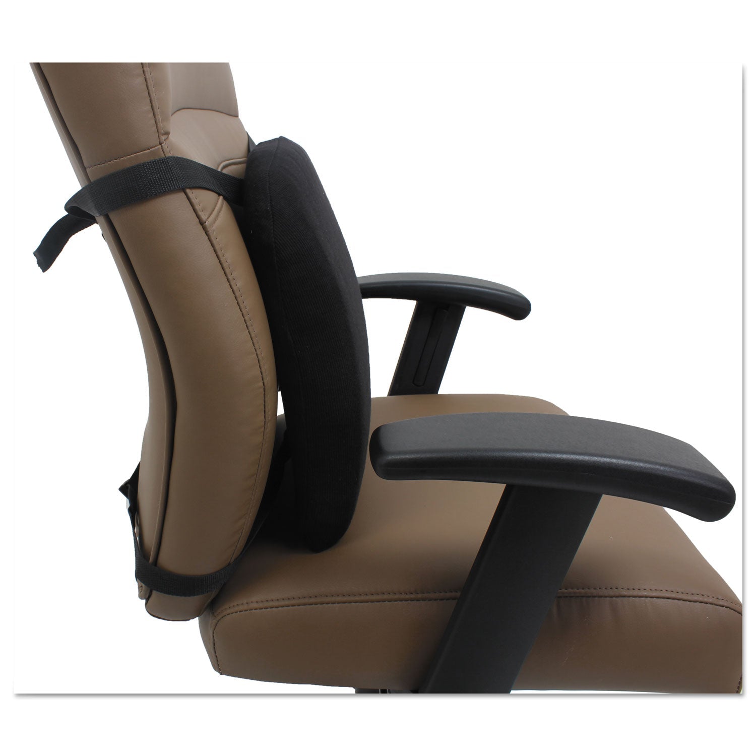 Alera Cooling Gel Memory Foam Backrest, Two Adjustable Chair-Back Straps, 14.13 x 14.13 x 2.75, Black