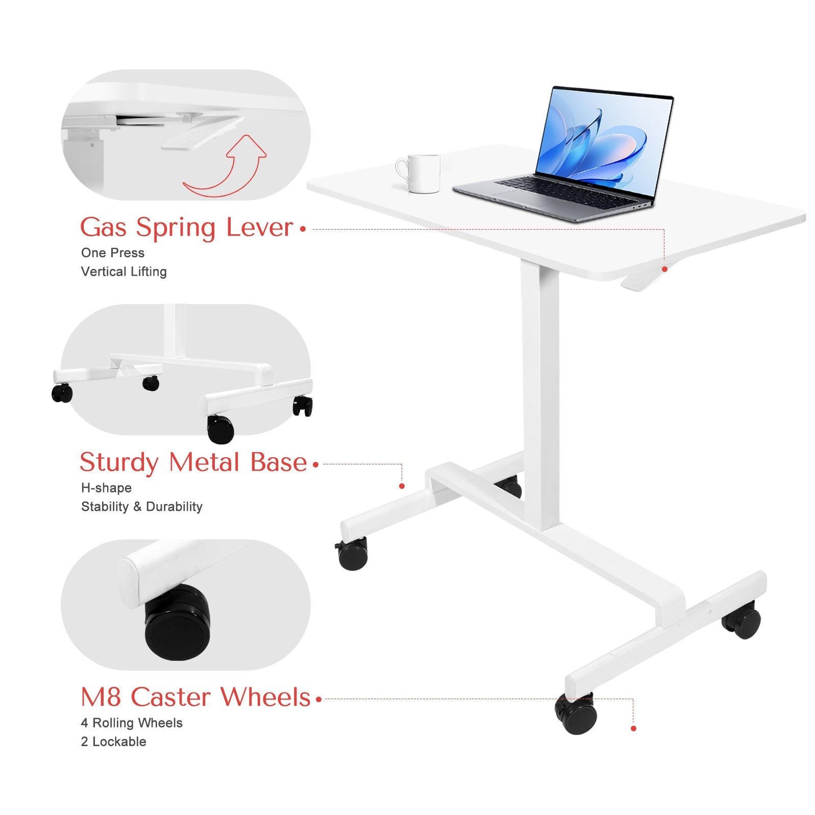 Rolling Standing Desk Converter