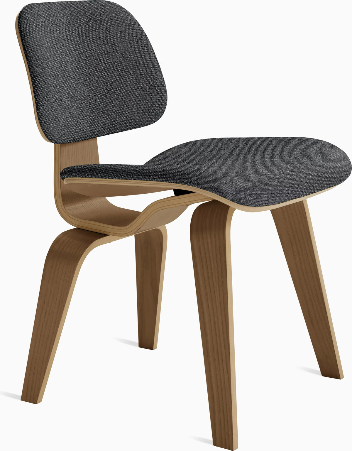 Eames Molded Plywood Dining Chair Wood Base (DCW), Upholstered