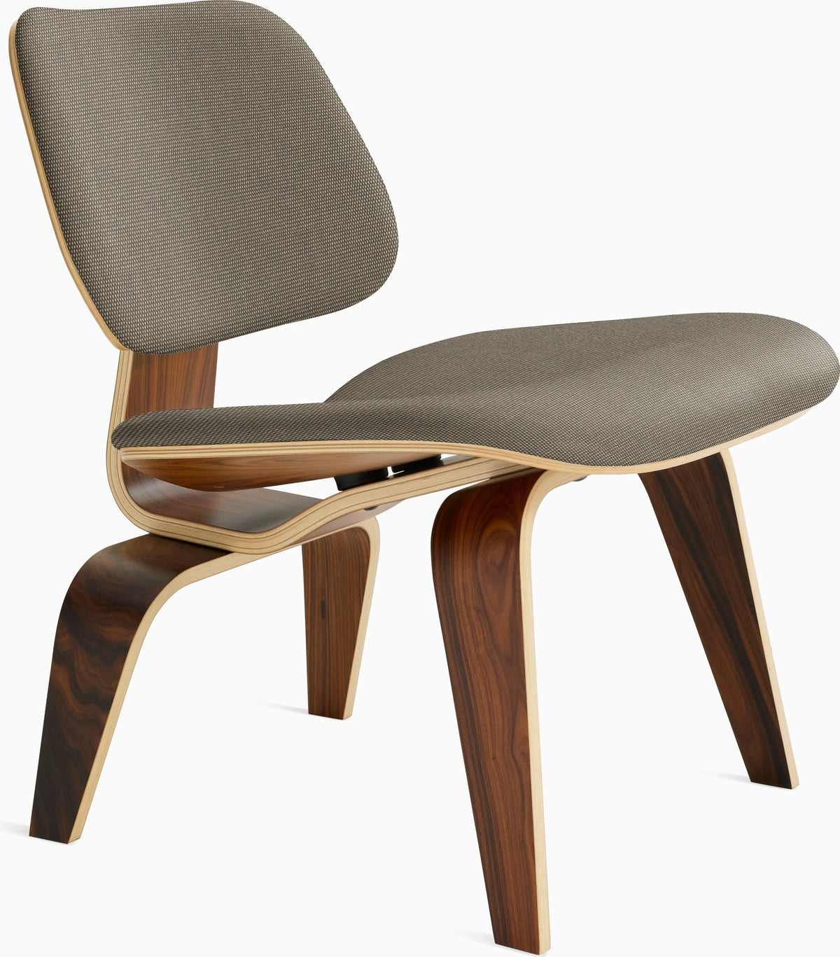 Eames Molded Plywood Lounge Chair Wood Base (LCW), Upholstered