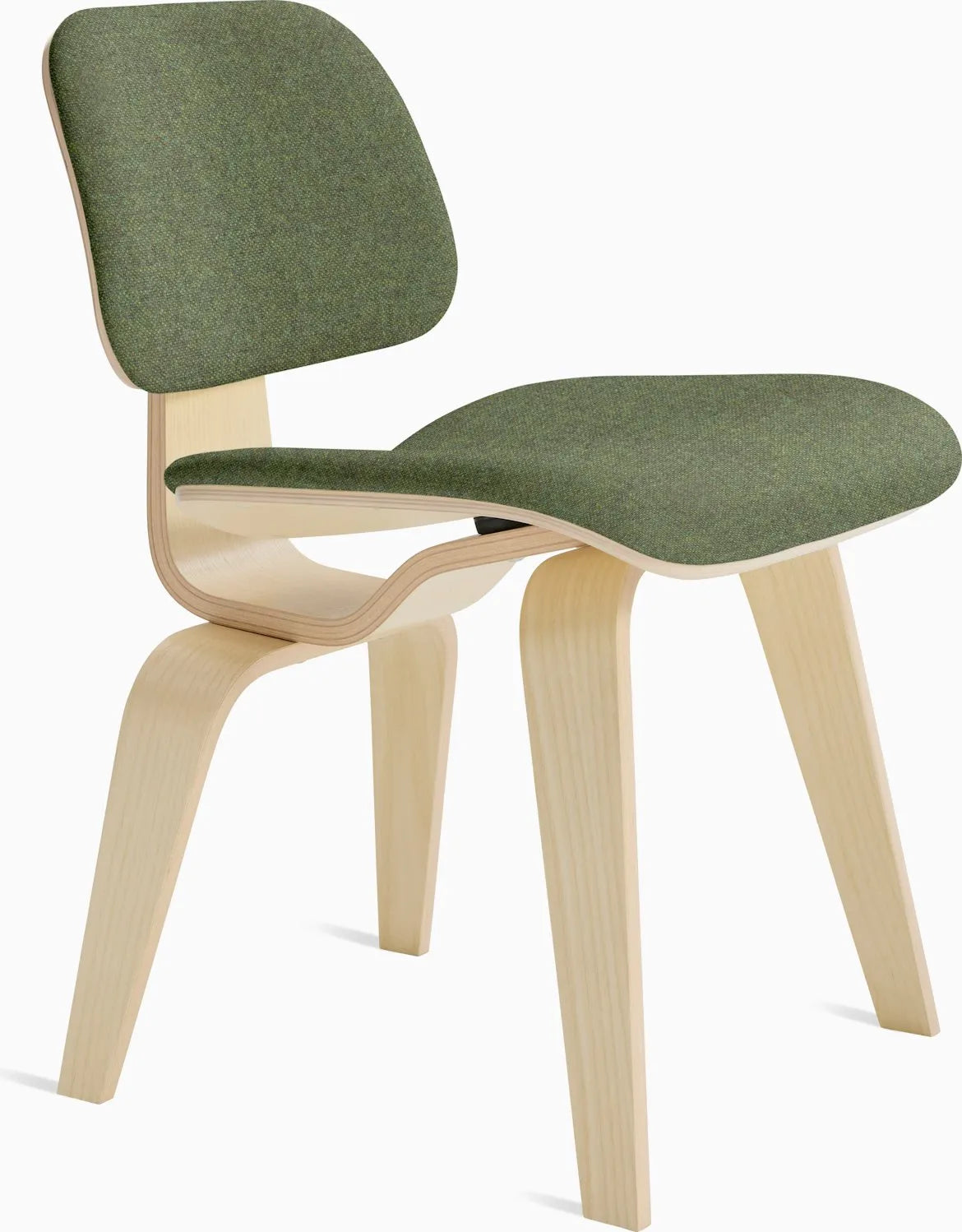 Eames Molded Plywood Dining Chair Wood Base (DCW), Upholstered