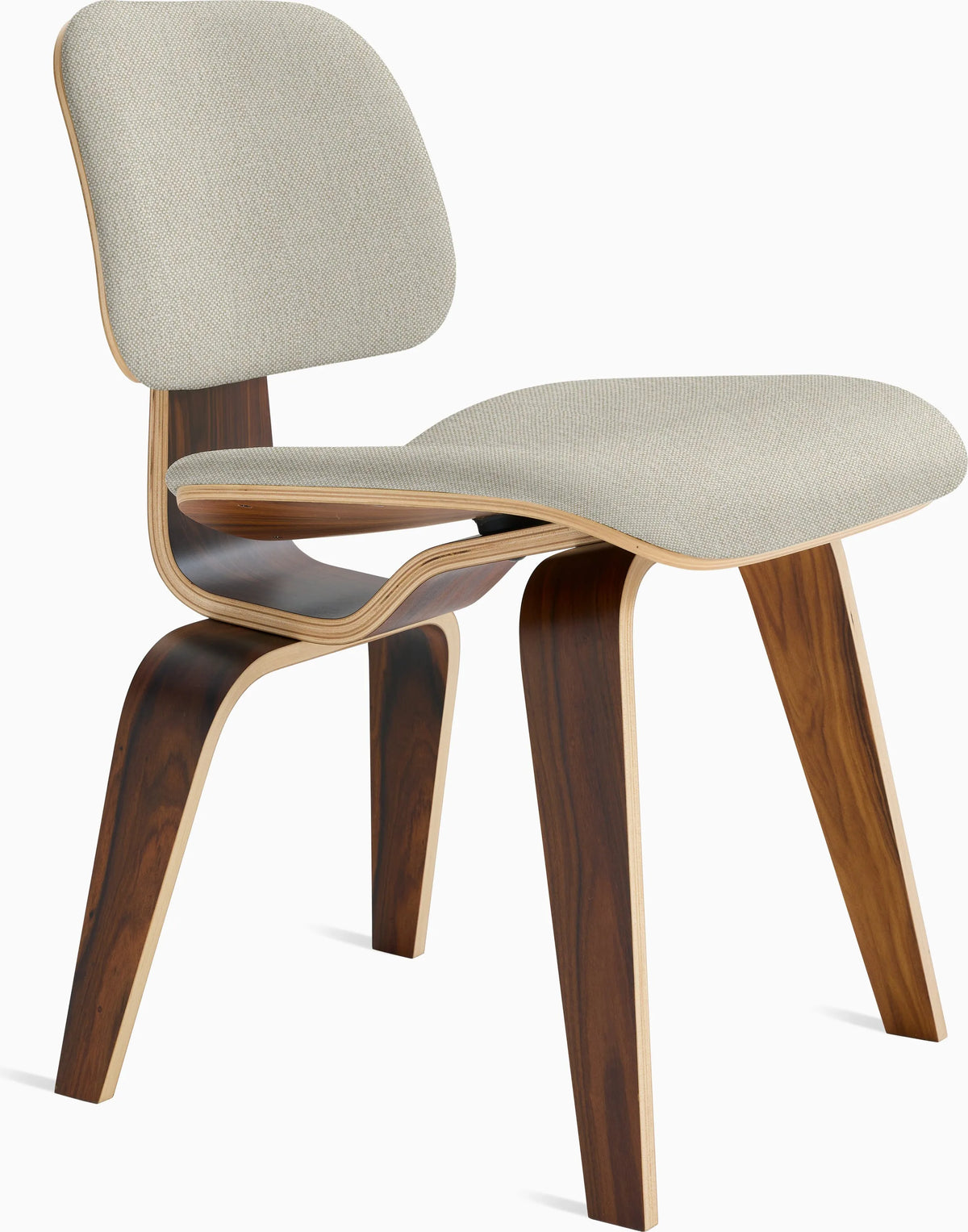 Eames Molded Plywood Dining Chair Wood Base (DCW), Upholstered