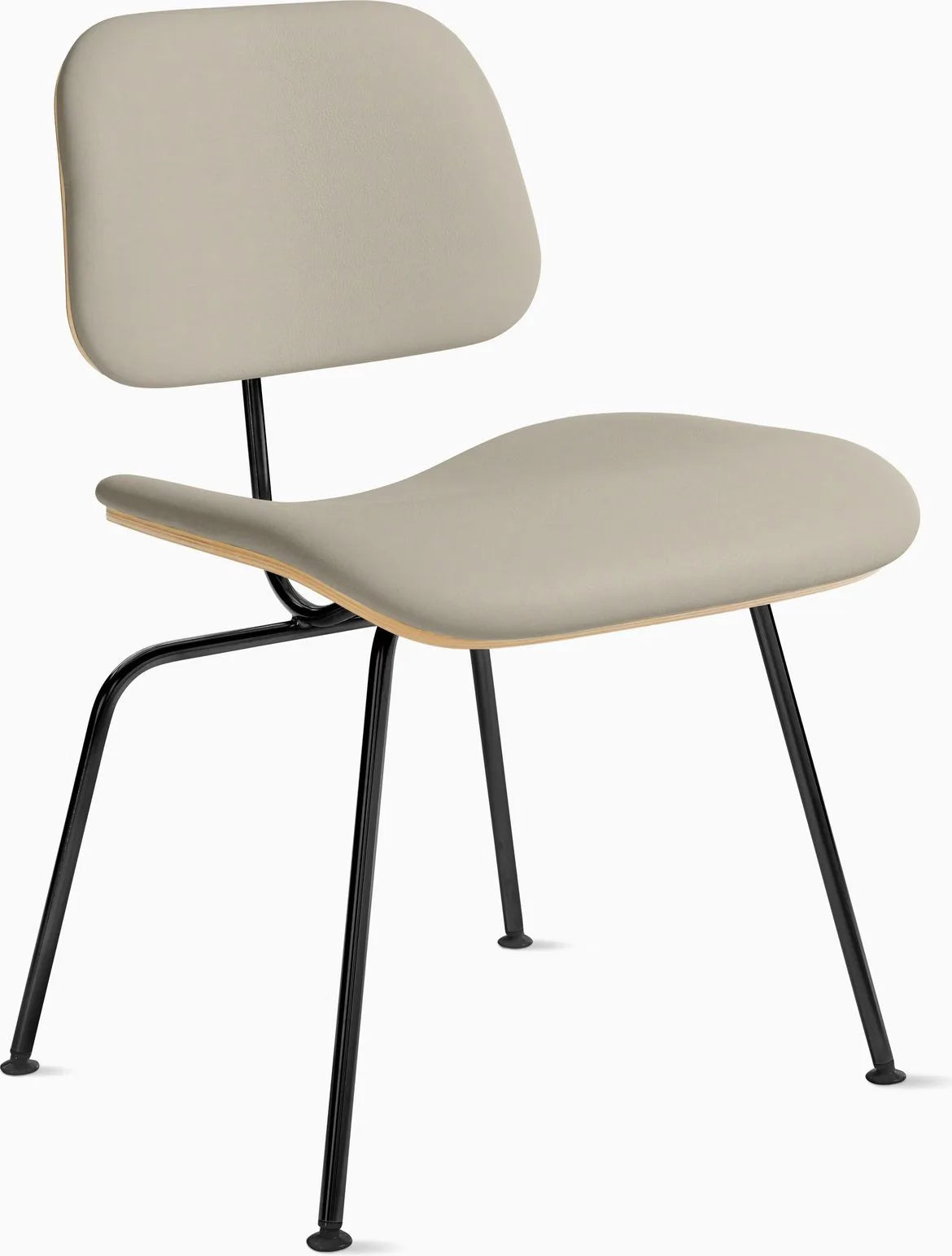 Eames Molded Plywood Dining Chair Metal Base (DCM), Upholstered