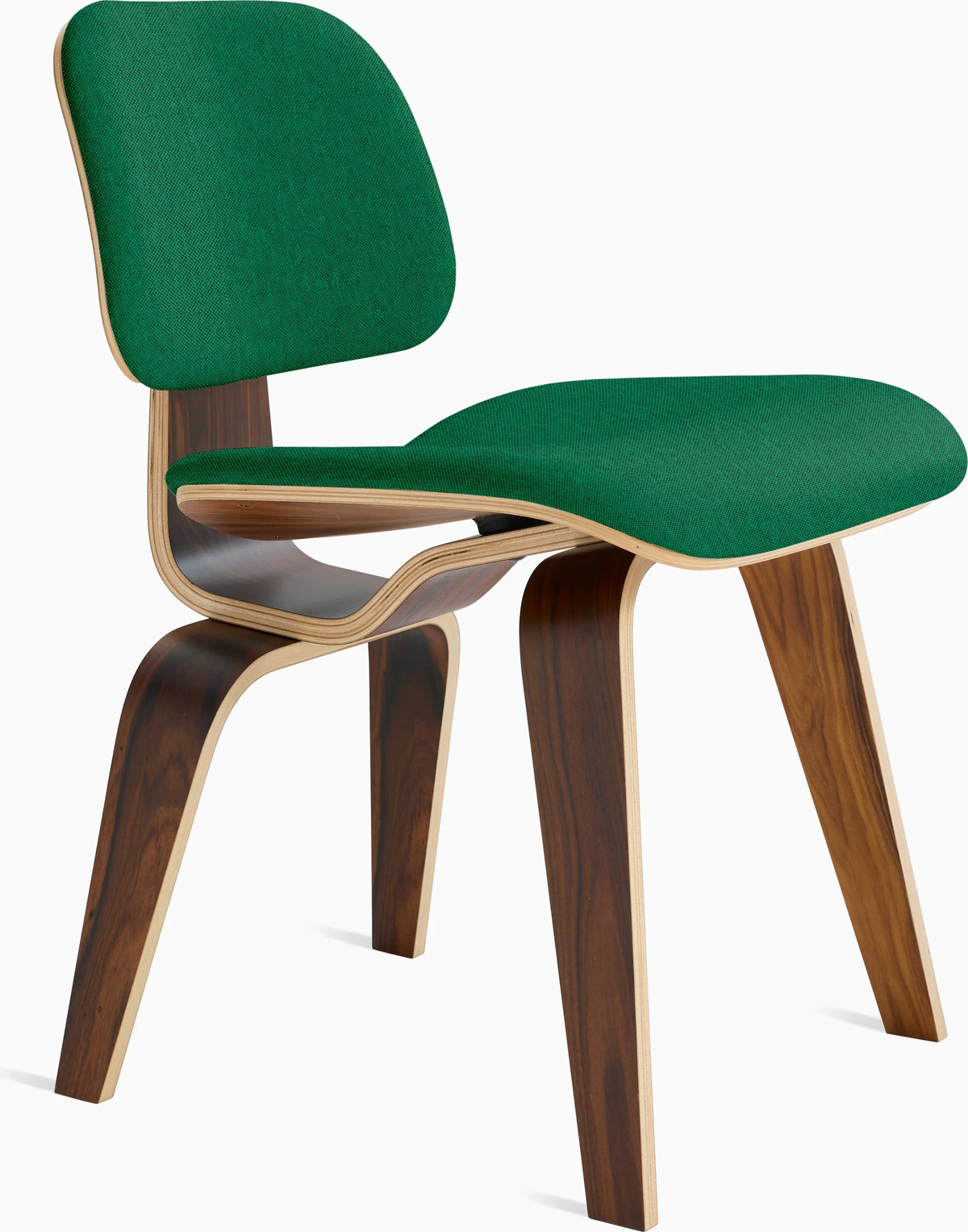 Eames Molded Plywood Dining Chair Wood Base (DCW), Upholstered