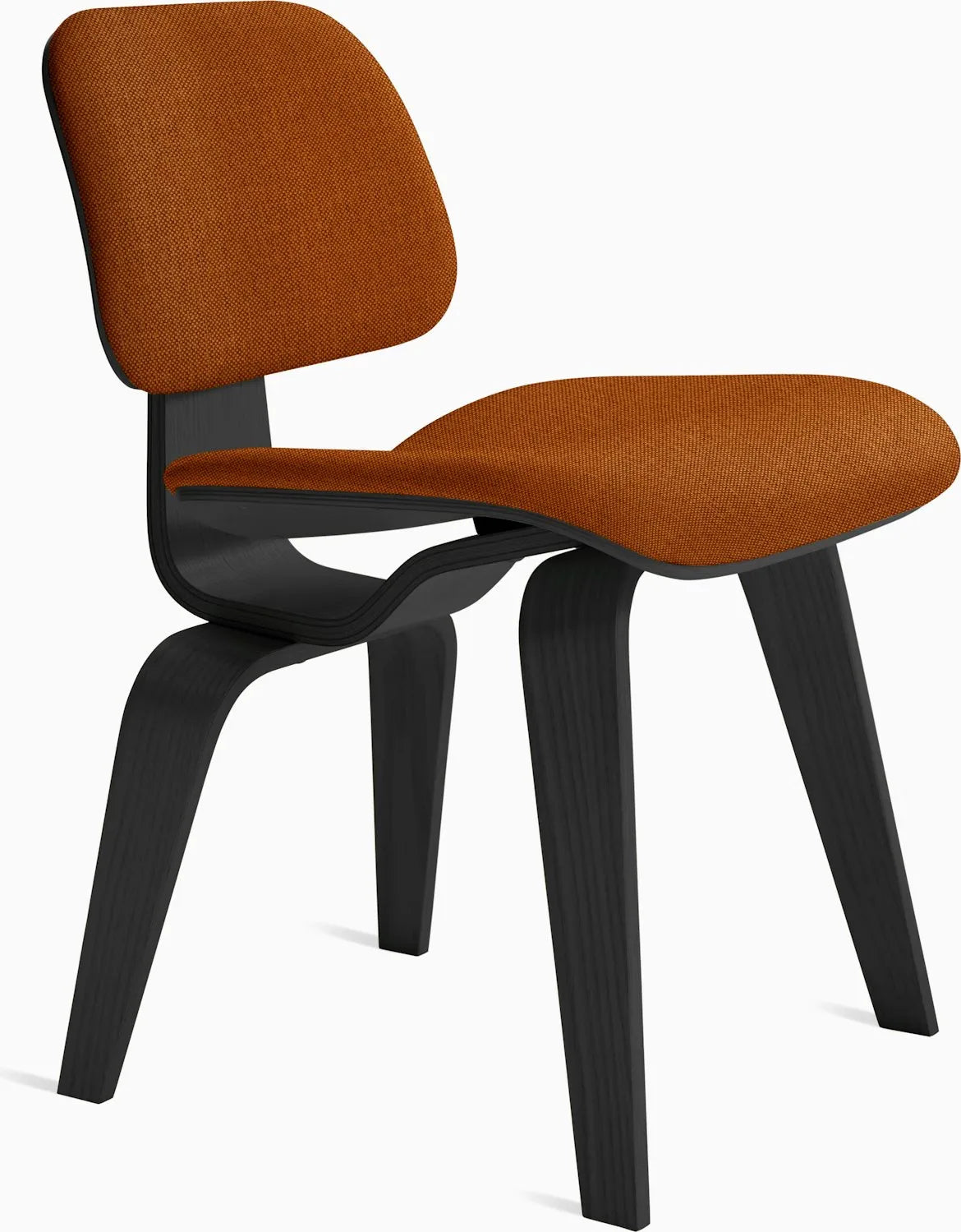 Eames Molded Plywood Dining Chair Wood Base (DCW), Upholstered