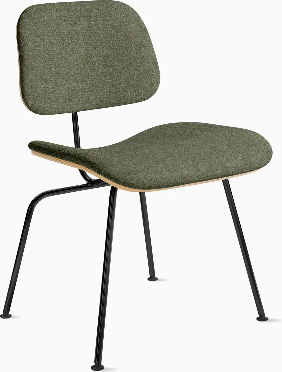 Eames Molded Plywood Dining Chair Metal Base (DCM), Upholstered