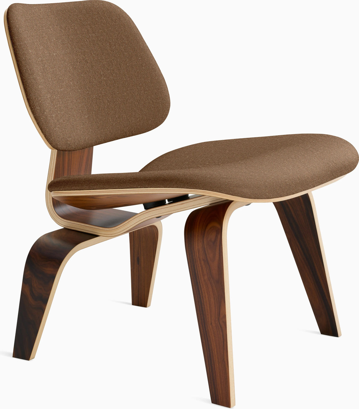 Eames Molded Plywood Lounge Chair Wood Base (LCW), Upholstered