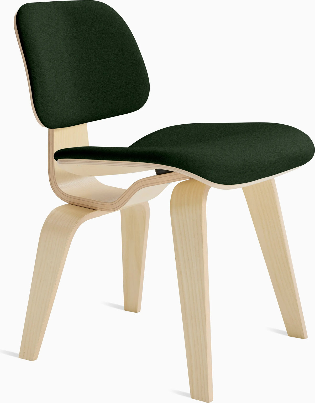 Eames Molded Plywood Dining Chair Wood Base (DCW), Upholstered