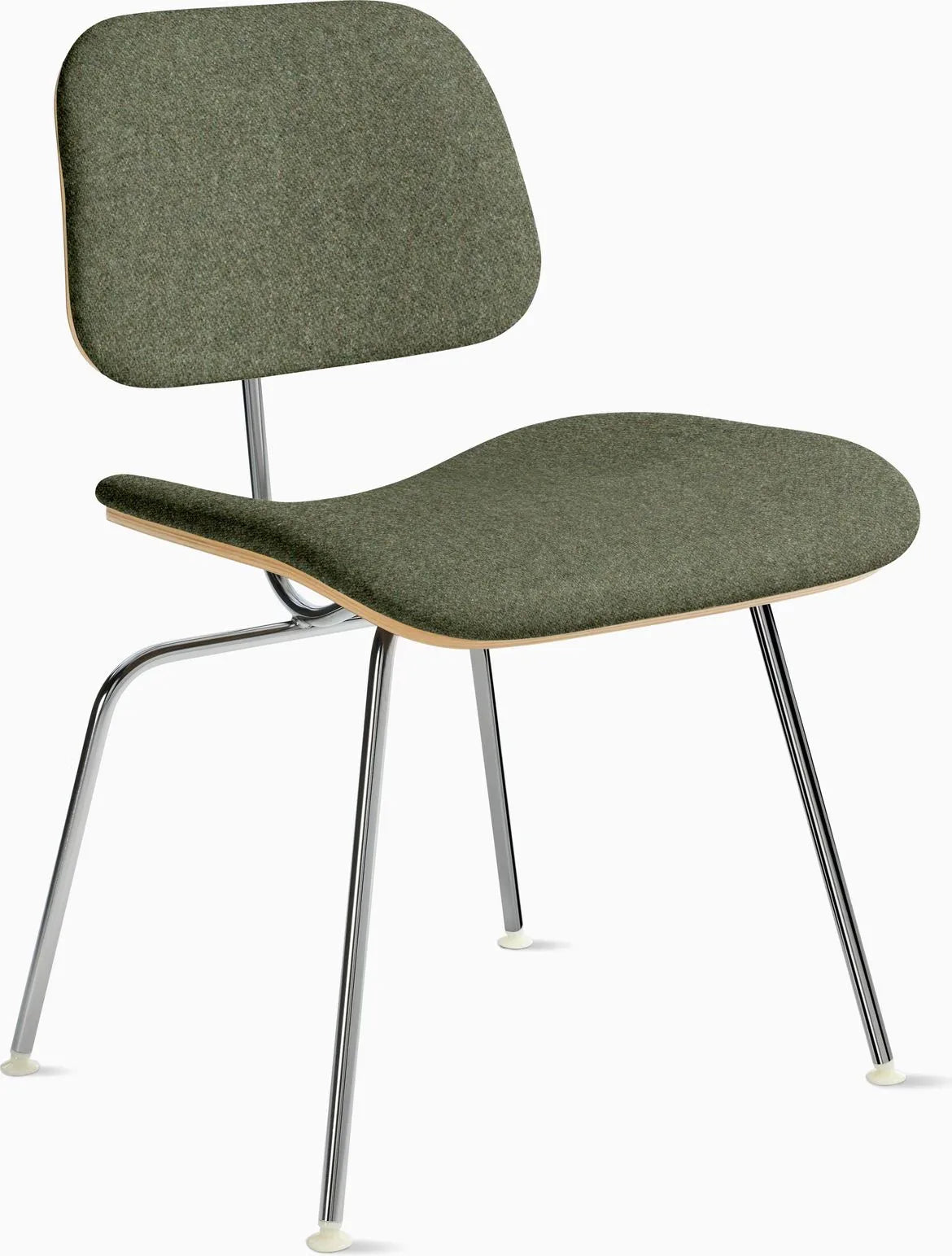 Eames Molded Plywood Dining Chair Metal Base (DCM), Upholstered