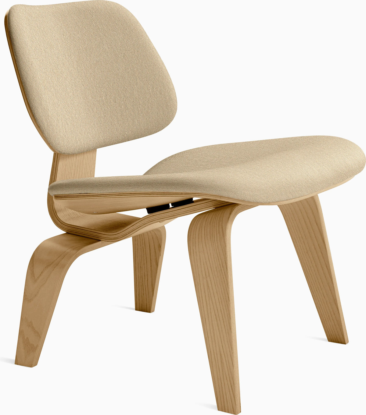 Eames Molded Plywood Lounge Chair Wood Base (LCW), Upholstered