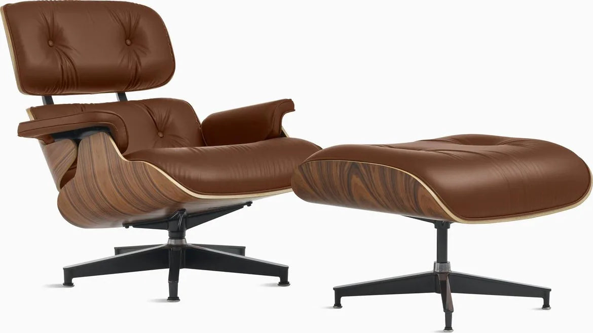 Eames Lounge Chair and Ottoman, Vegan Leather