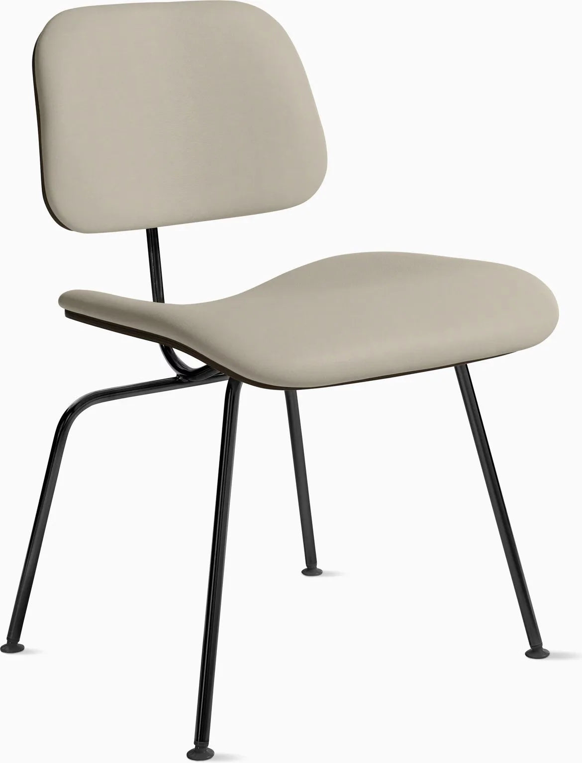 Eames Molded Plywood Dining Chair Metal Base (DCM), Upholstered