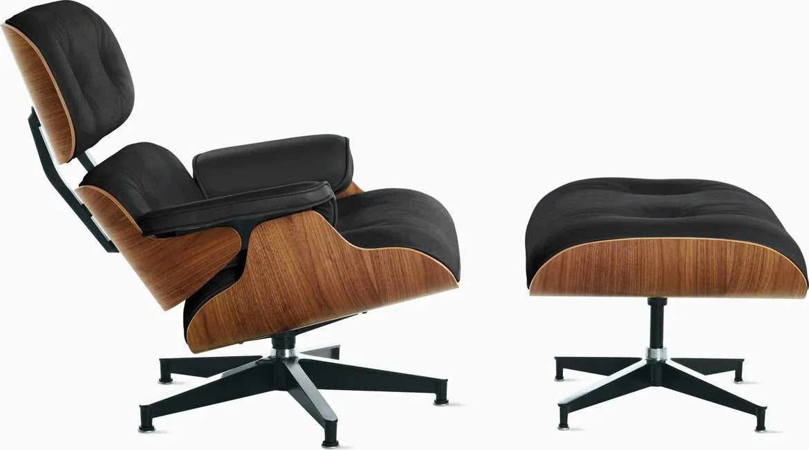 Eames Lounge Chair and Ottoman, Vegan Leather