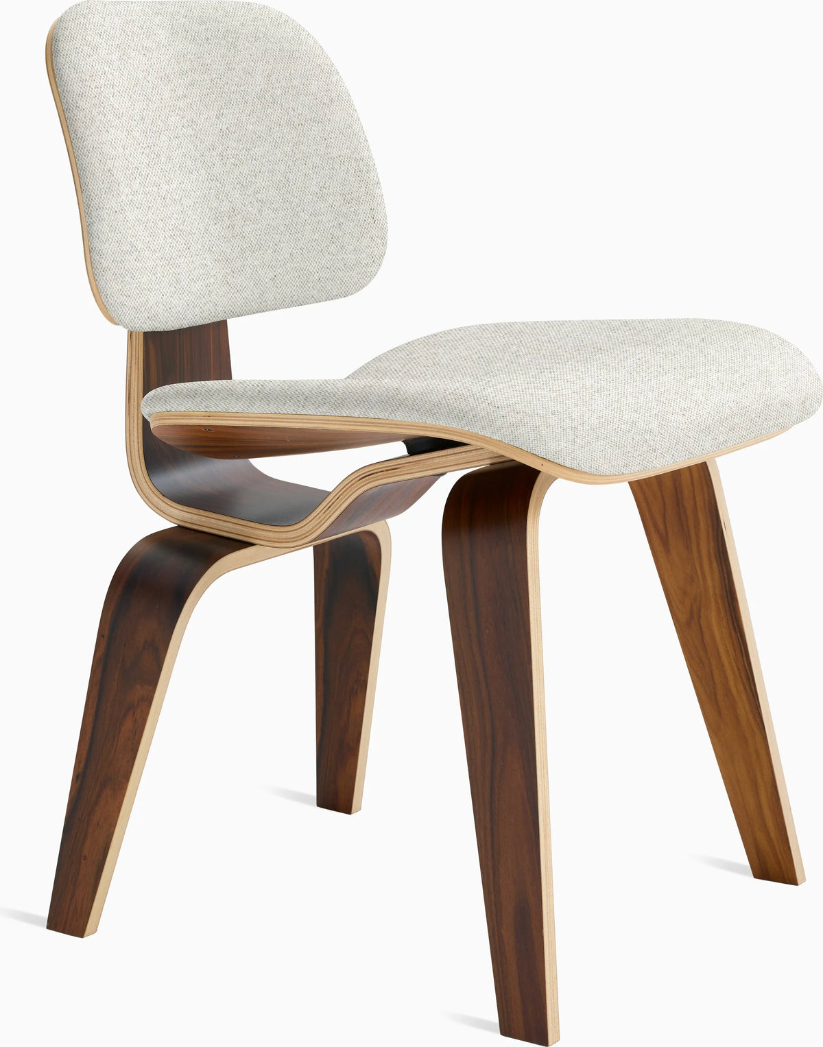 Eames Molded Plywood Dining Chair Wood Base (DCW), Upholstered