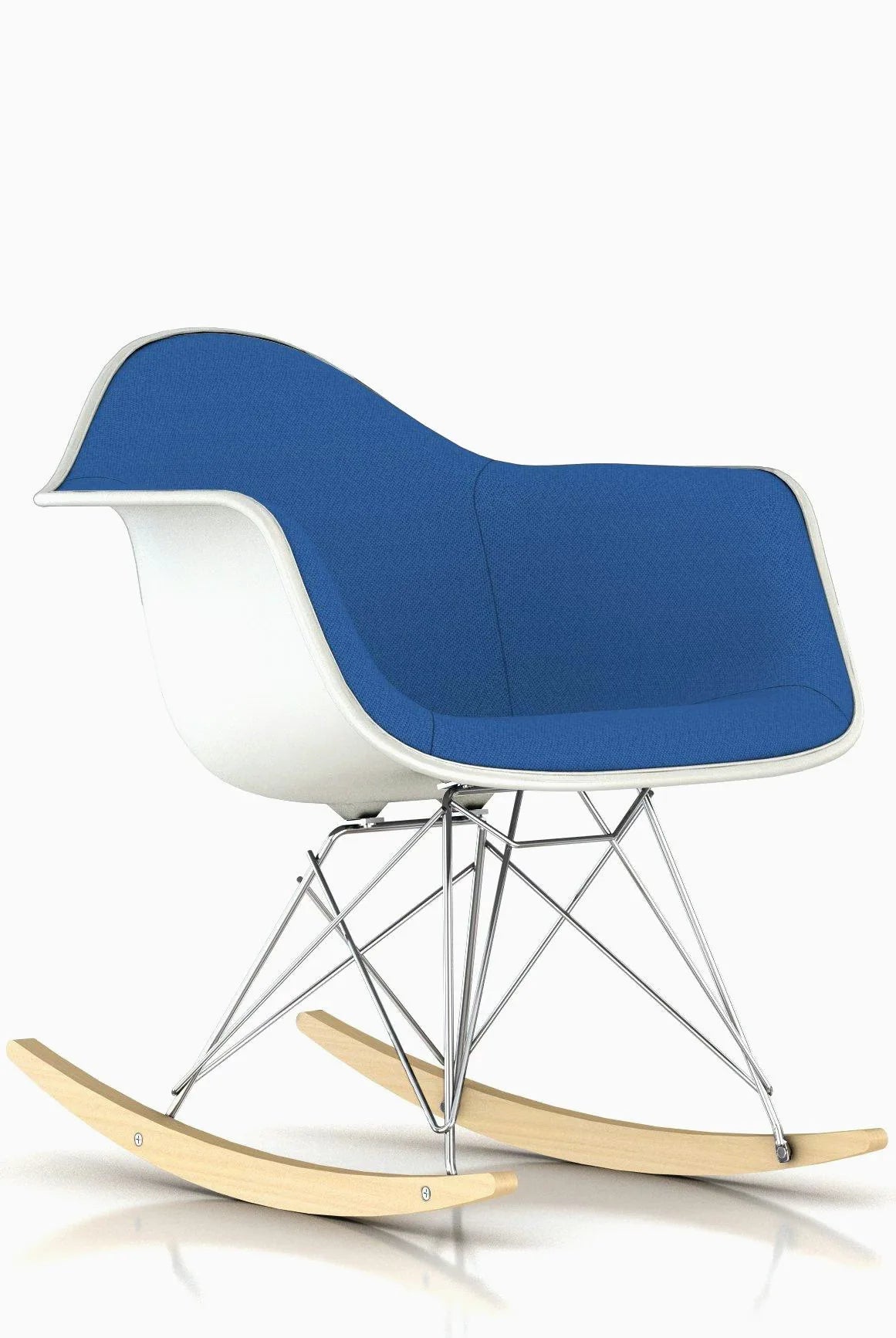 Eames Upholstered Molded Plastic Armchair, Rocker Base
