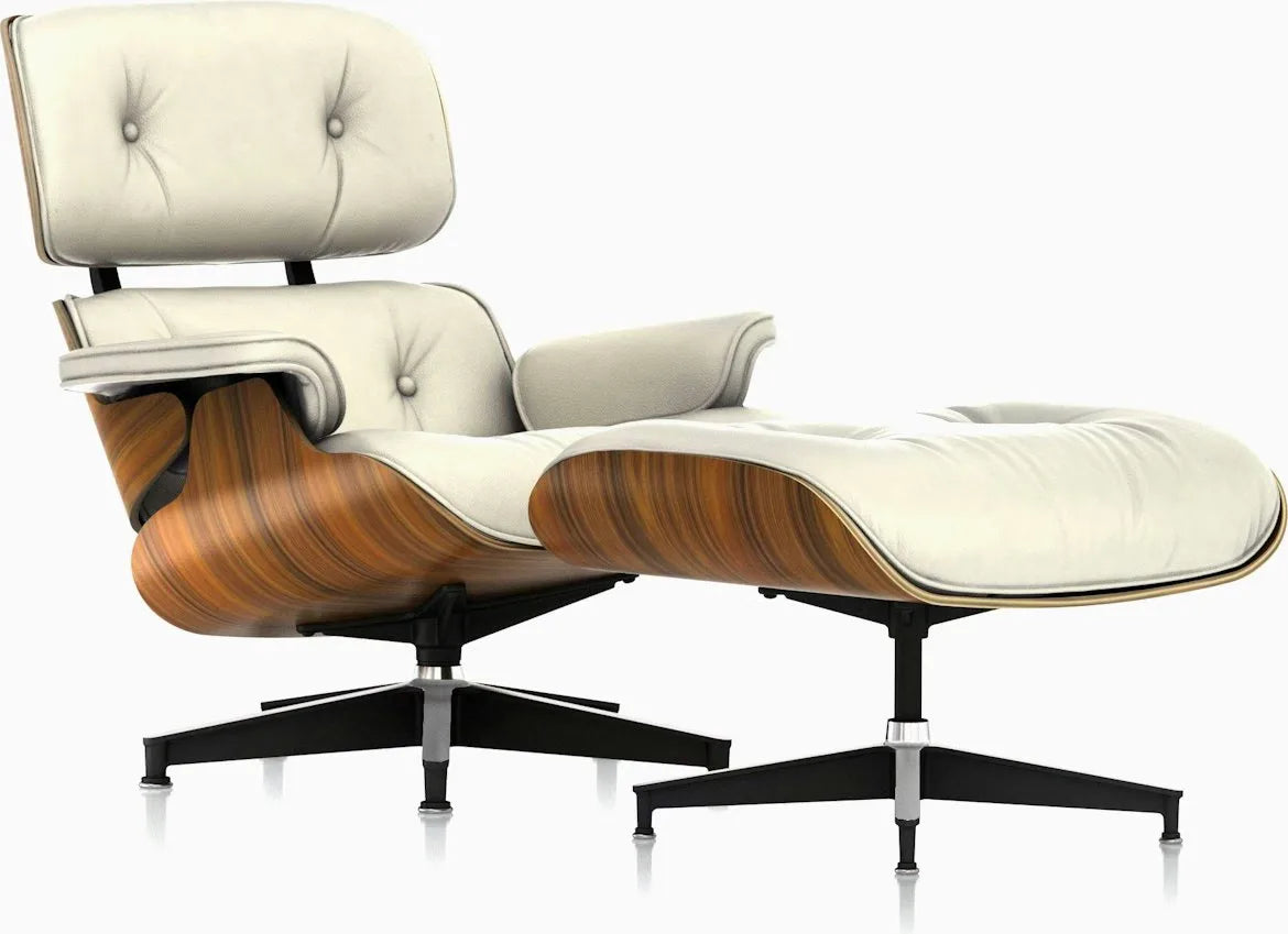 Eames Lounge Chair and Ottoman, Vegan Leather