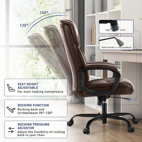Ergonomic Big & Tall Executive Leather Chair