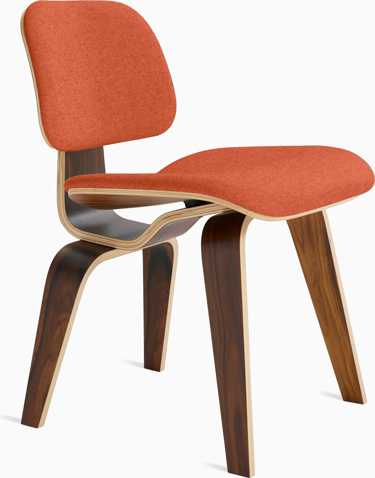 Eames Molded Plywood Dining Chair Wood Base (DCW), Upholstered