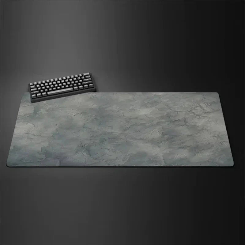 Gray XXL Gaming Mouse Pad – Extended Non-Slip Desk Mat with Overlocked Edges for Keyboard & Computer Setup