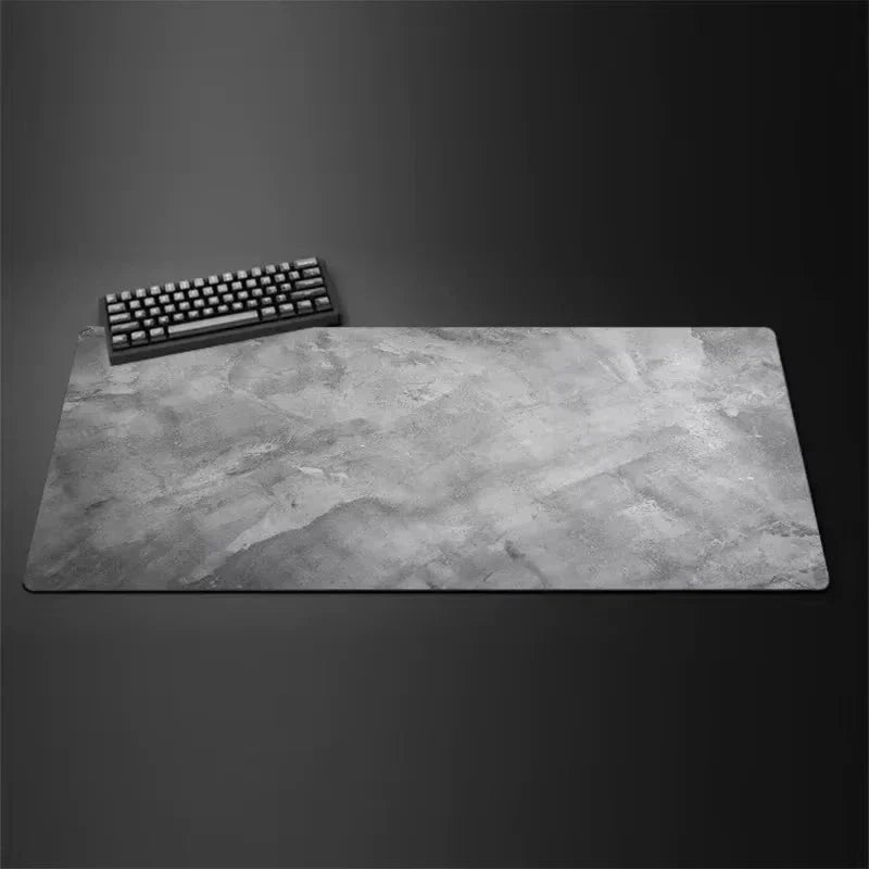 Gray XXL Gaming Mouse Pad – Extended Non-Slip Desk Mat with Overlocked Edges for Keyboard & Computer Setup