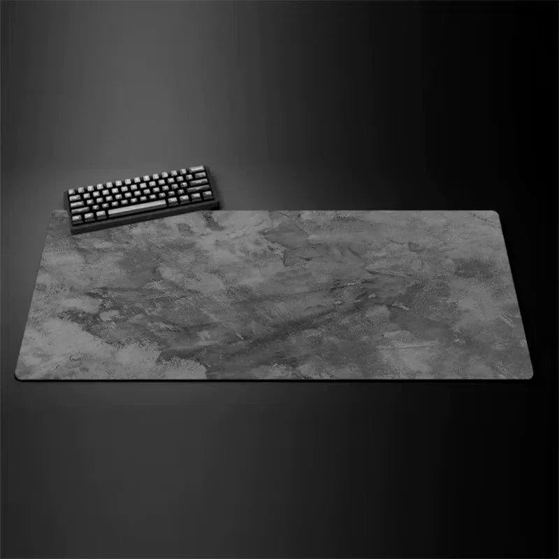 Gray XXL Gaming Mouse Pad – Extended Non-Slip Desk Mat with Overlocked Edges for Keyboard & Computer Setup