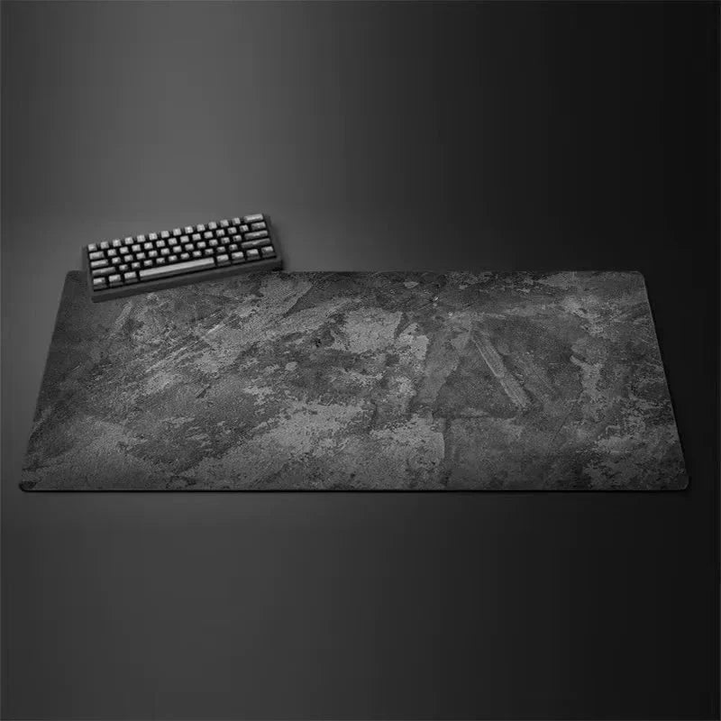 Gray XXL Gaming Mouse Pad – Extended Non-Slip Desk Mat with Overlocked Edges for Keyboard & Computer Setup