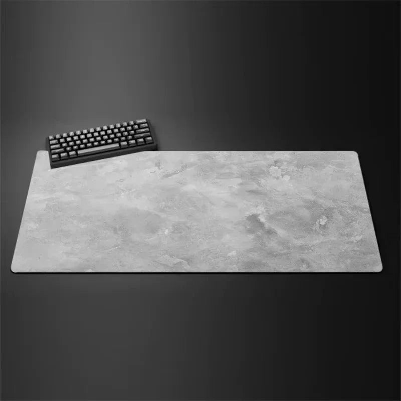 Gray XXL Gaming Mouse Pad – Extended Non-Slip Desk Mat with Overlocked Edges for Keyboard & Computer Setup