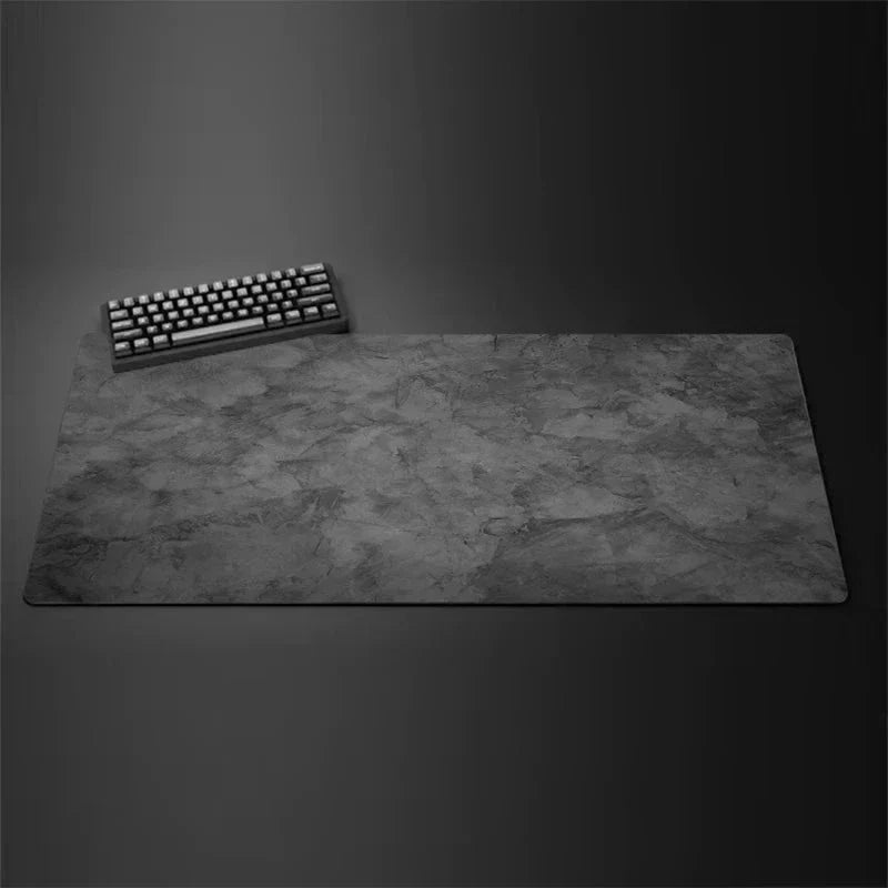 Gray XXL Gaming Mouse Pad – Extended Non-Slip Desk Mat with Overlocked Edges for Keyboard & Computer Setup