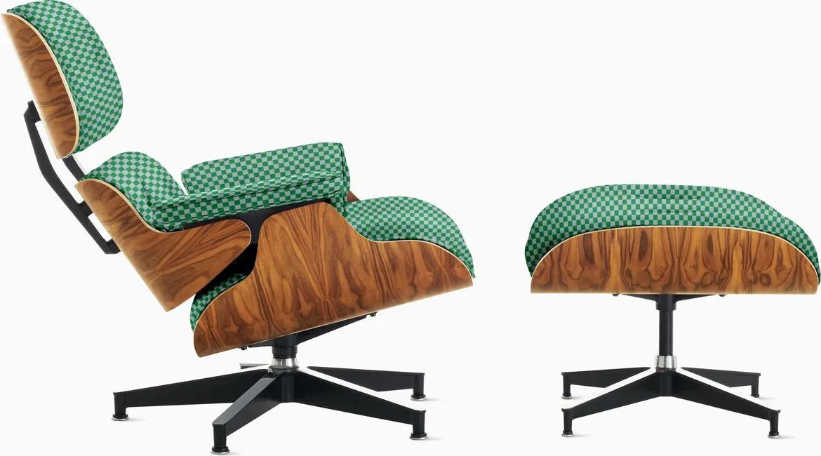 Eames Lounge Chair and Ottoman, Vegan Leather