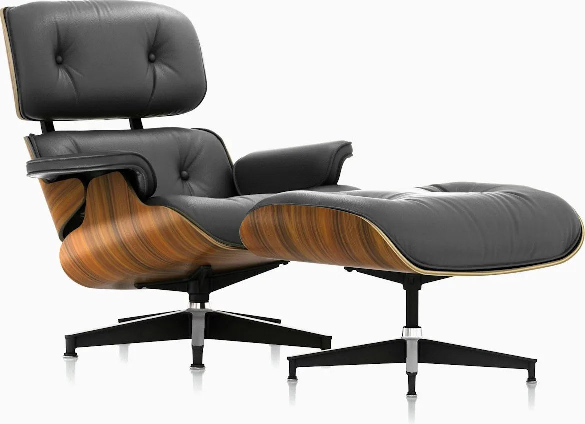 Eames Lounge Chair and Ottoman, Vegan Leather