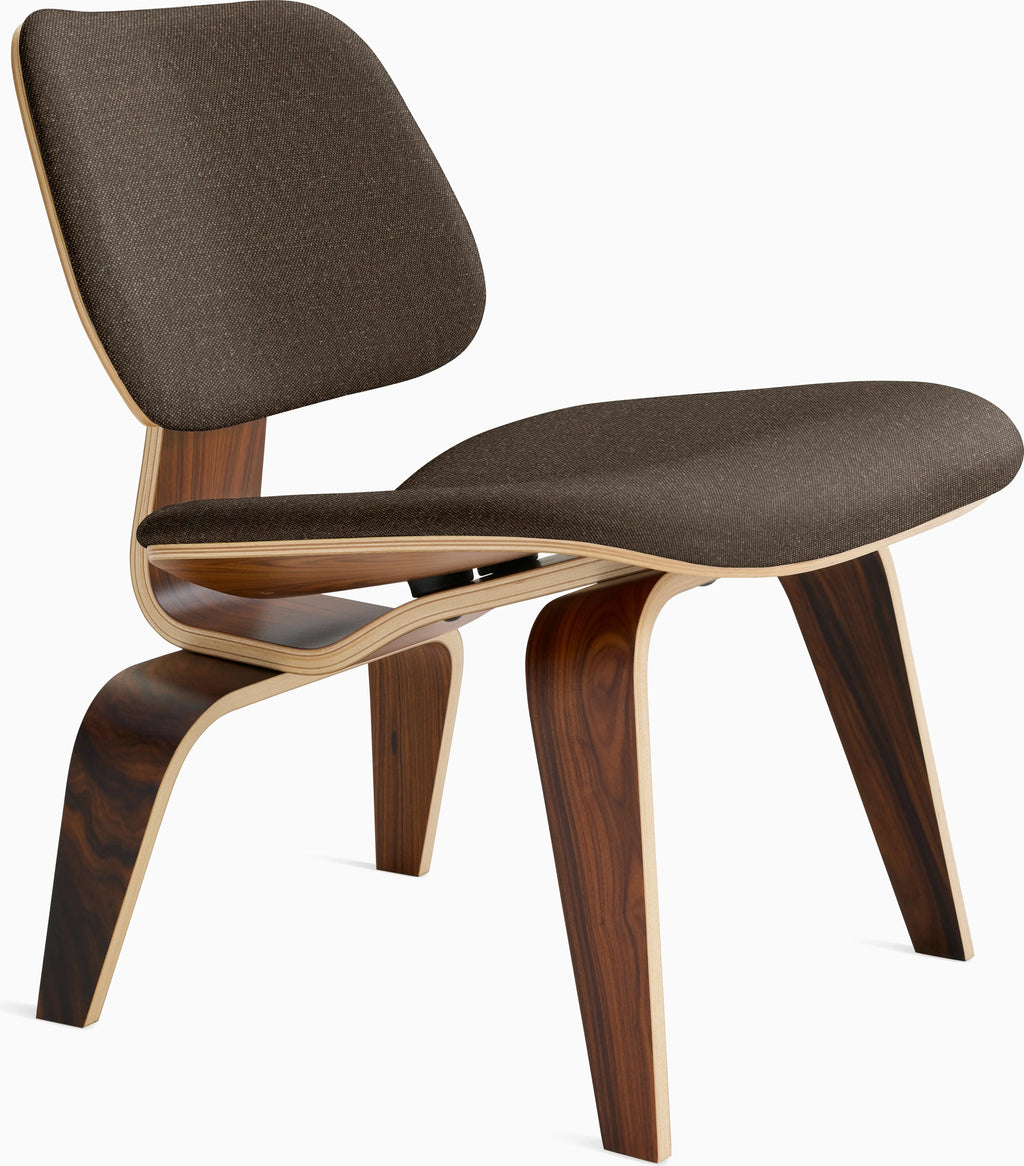 Eames Molded Plywood Lounge Chair Wood Base (LCW), Upholstered