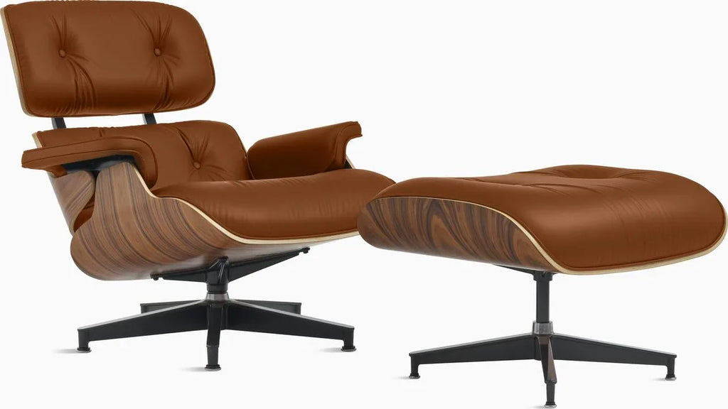 Eames Lounge Chair and Ottoman, Vegan Leather