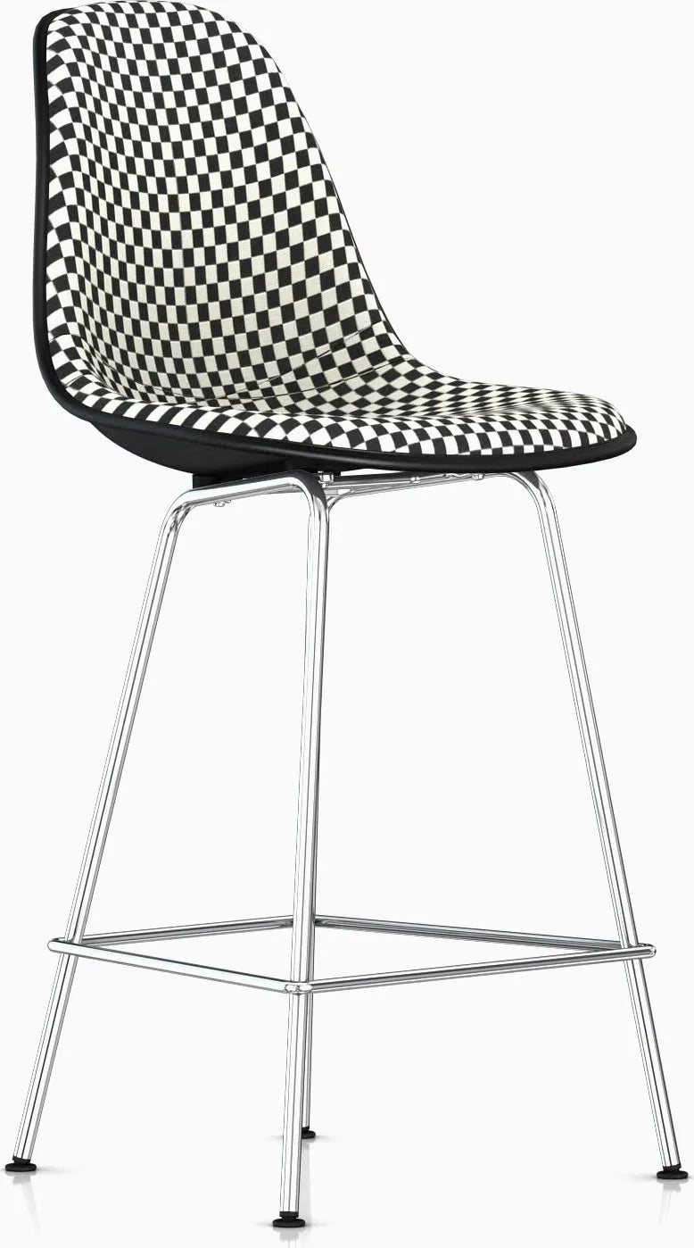 Eames Upholstered Molded Fiberglass Stool