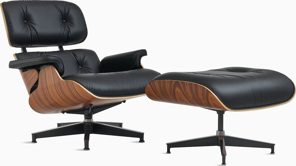 Eames Lounge Chair and Ottoman, Vegan Leather