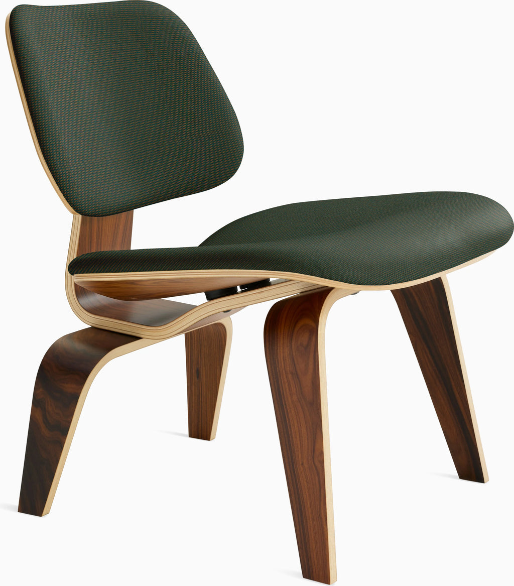 Eames Molded Plywood Lounge Chair Wood Base (LCW), Upholstered