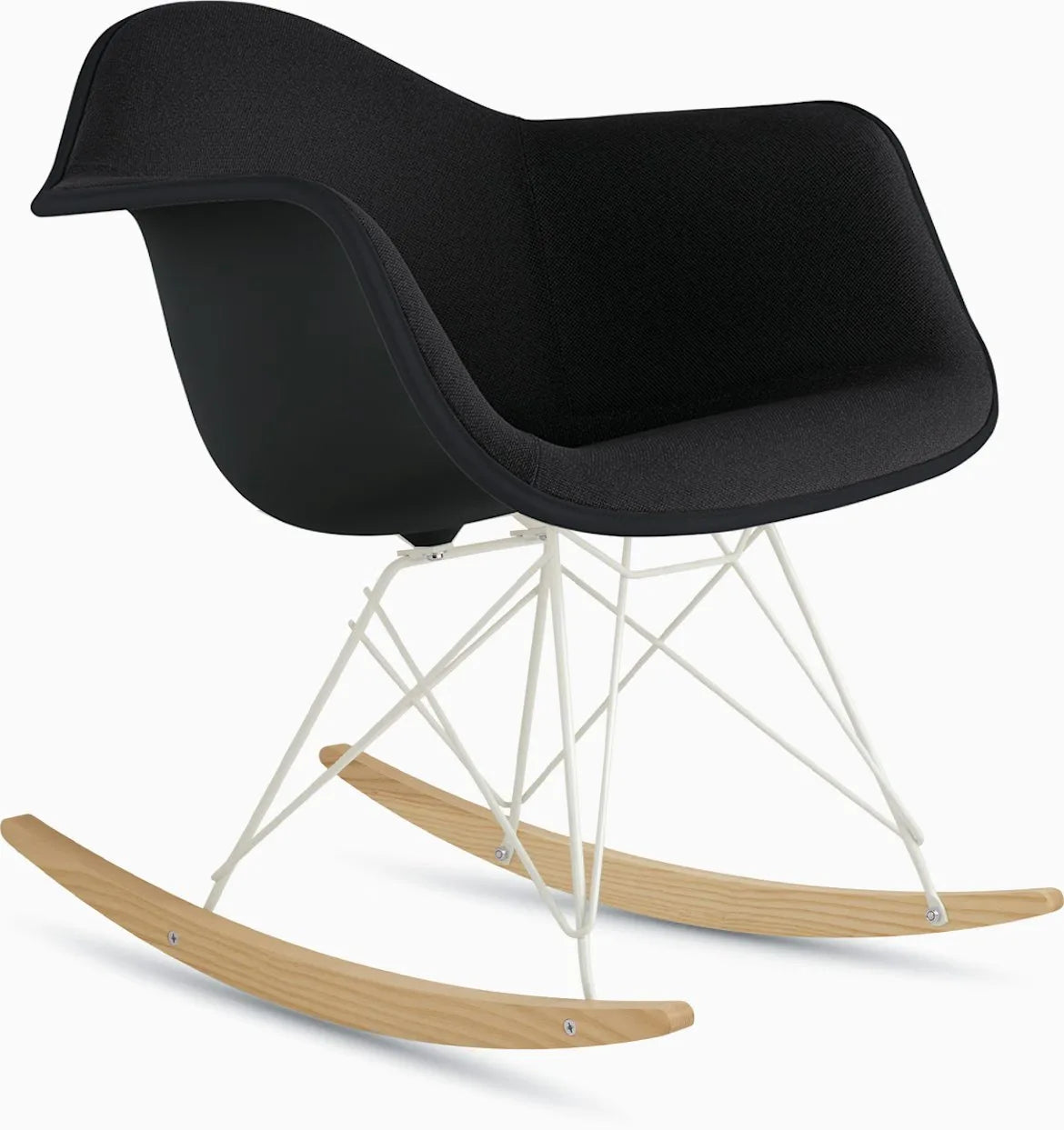 Eames Upholstered Molded Plastic Armchair, Rocker Base