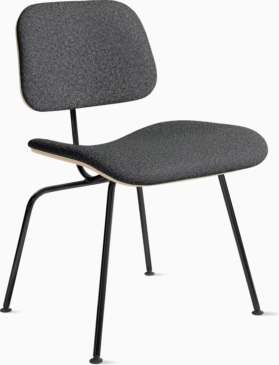 Eames Molded Plywood Dining Chair Metal Base (DCM), Upholstered