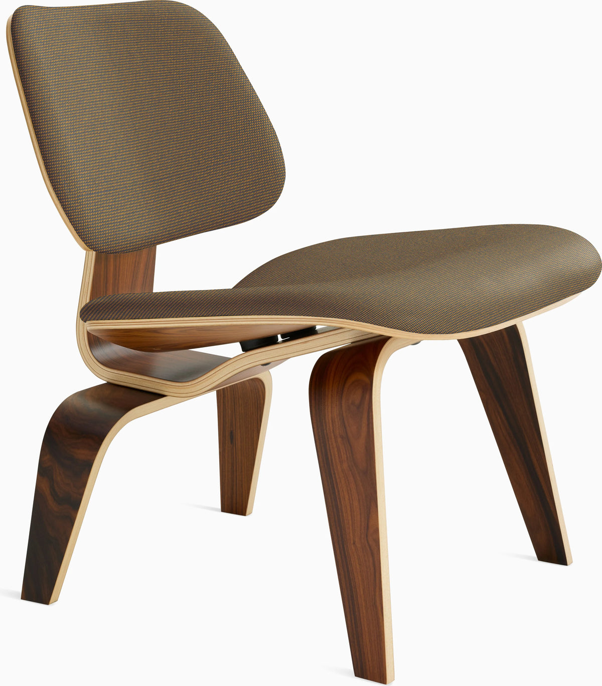 Eames Molded Plywood Lounge Chair Wood Base (LCW), Upholstered