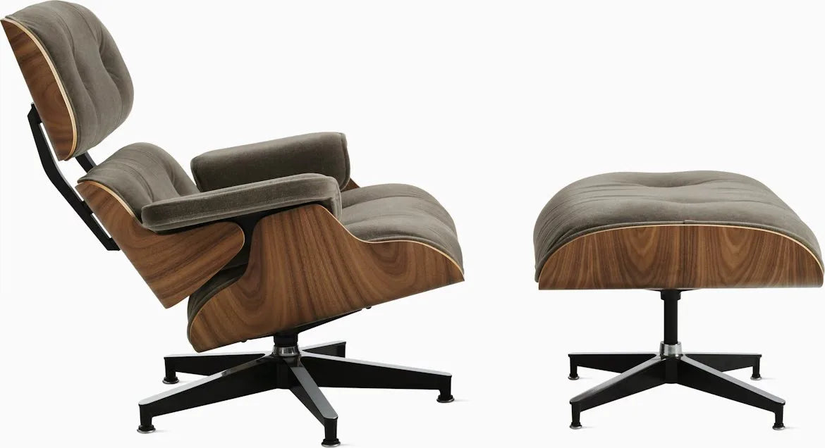 Eames Lounge Chair and Ottoman, Vegan Leather