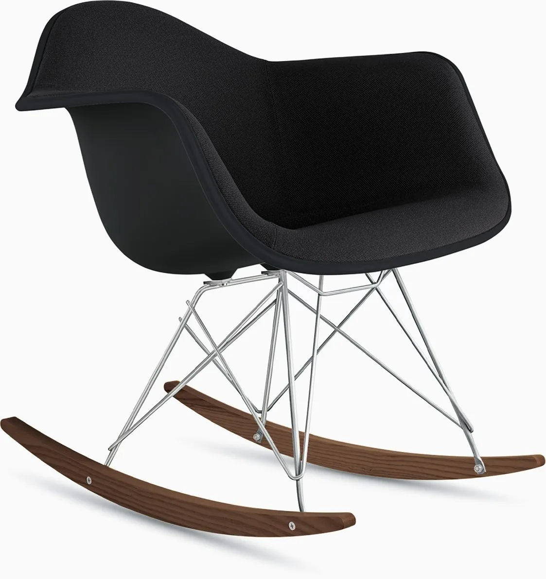 Eames Upholstered Molded Plastic Armchair, Rocker Base