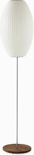 Nelson Cigar Lotus Floor Lamp, Walnut