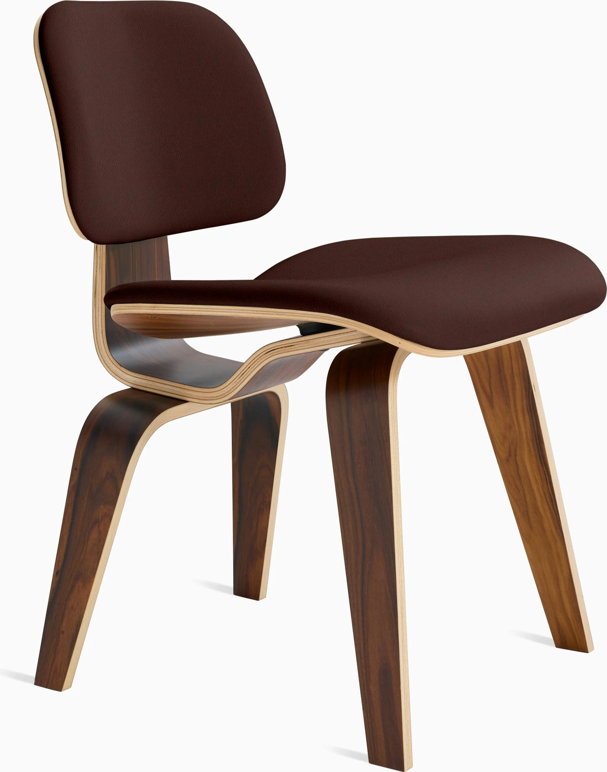 Eames Molded Plywood Dining Chair Wood Base (DCW), Upholstered