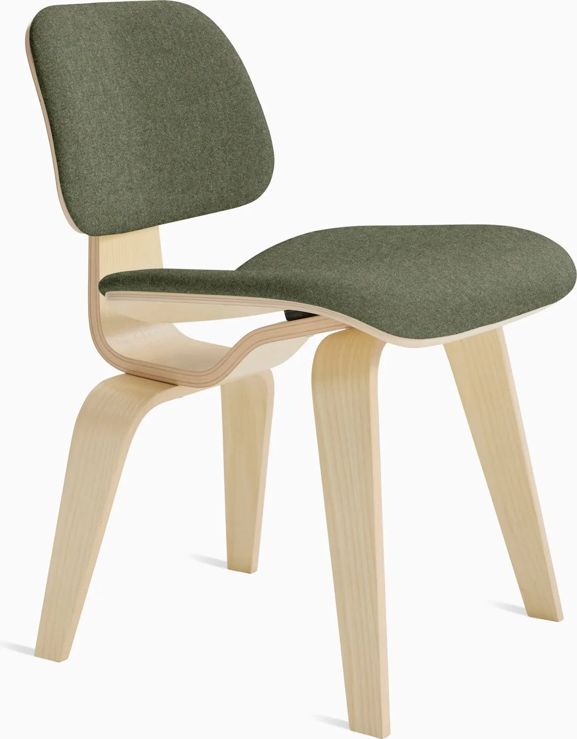 Eames Molded Plywood Dining Chair Wood Base (DCW), Upholstered