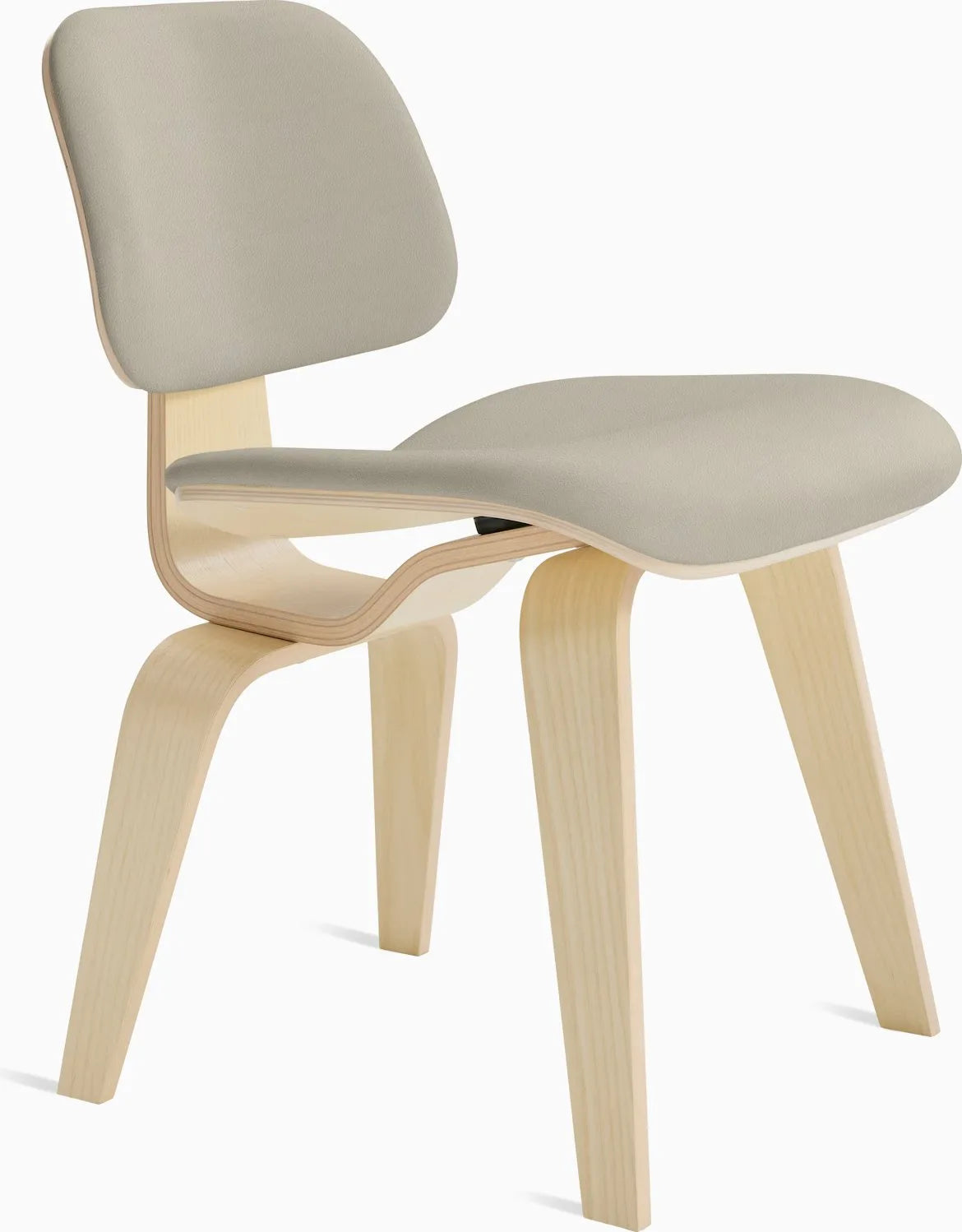 Eames Molded Plywood Dining Chair Wood Base (DCW), Upholstered